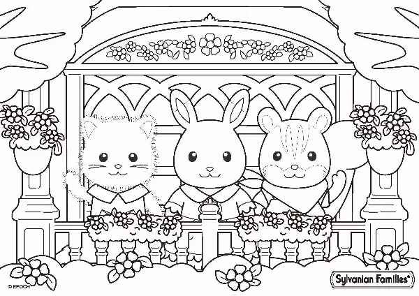 Sylvanian Families Friends Colouring Sheet